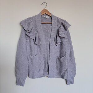 Madewell Lilac Ruffled Cardigan